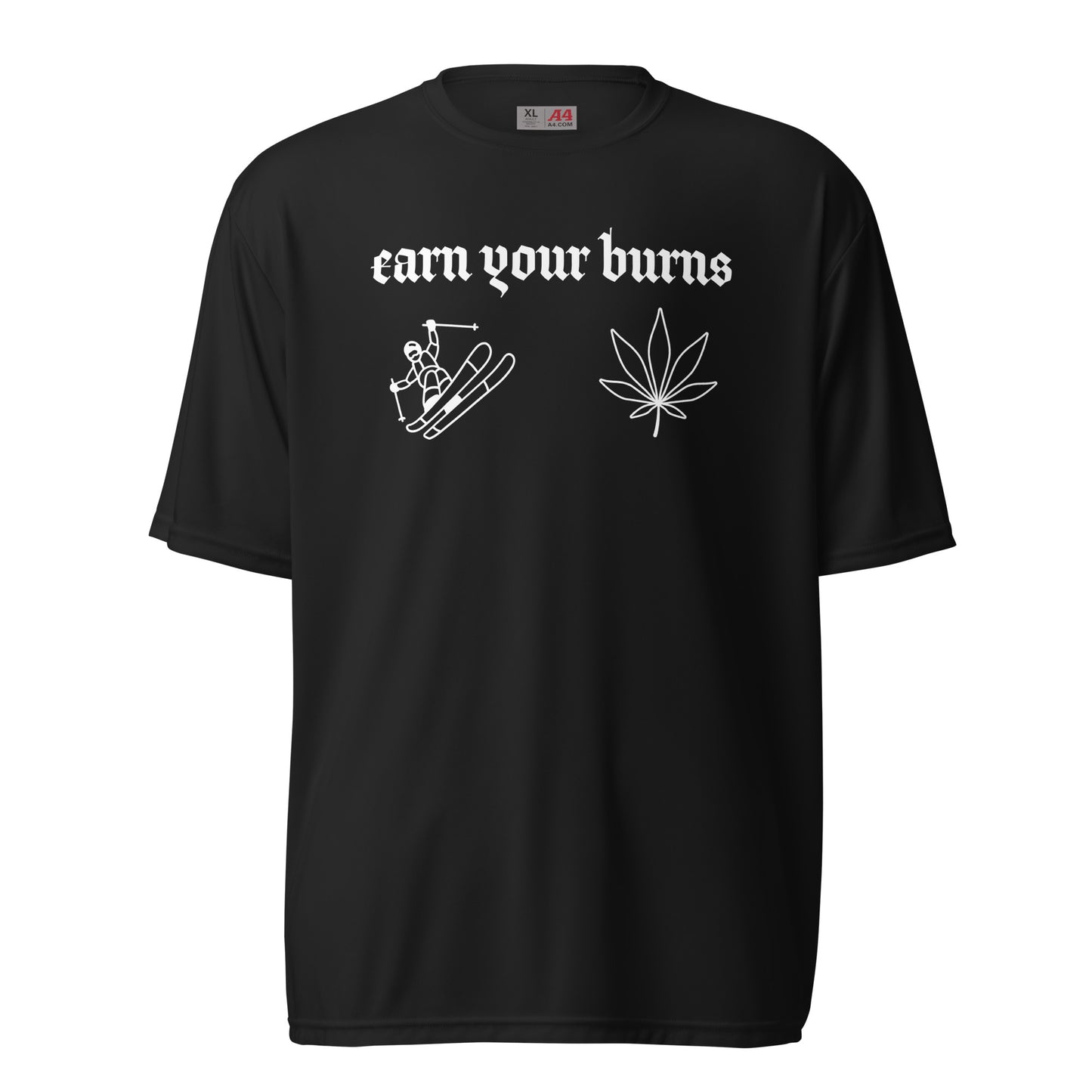 earn your burns ski Unisex performance crew neck t-shirt