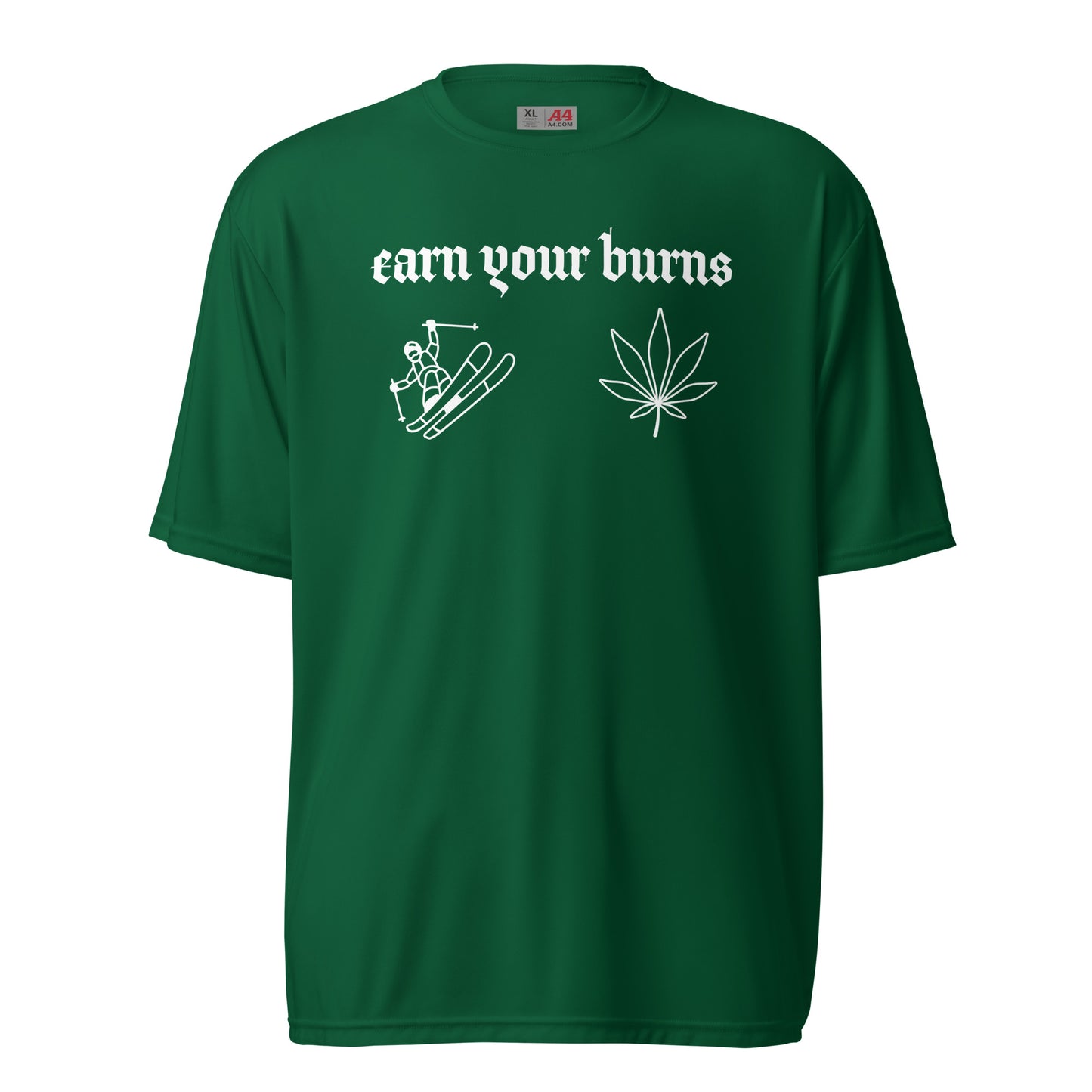 earn your burns ski Unisex performance crew neck t-shirt