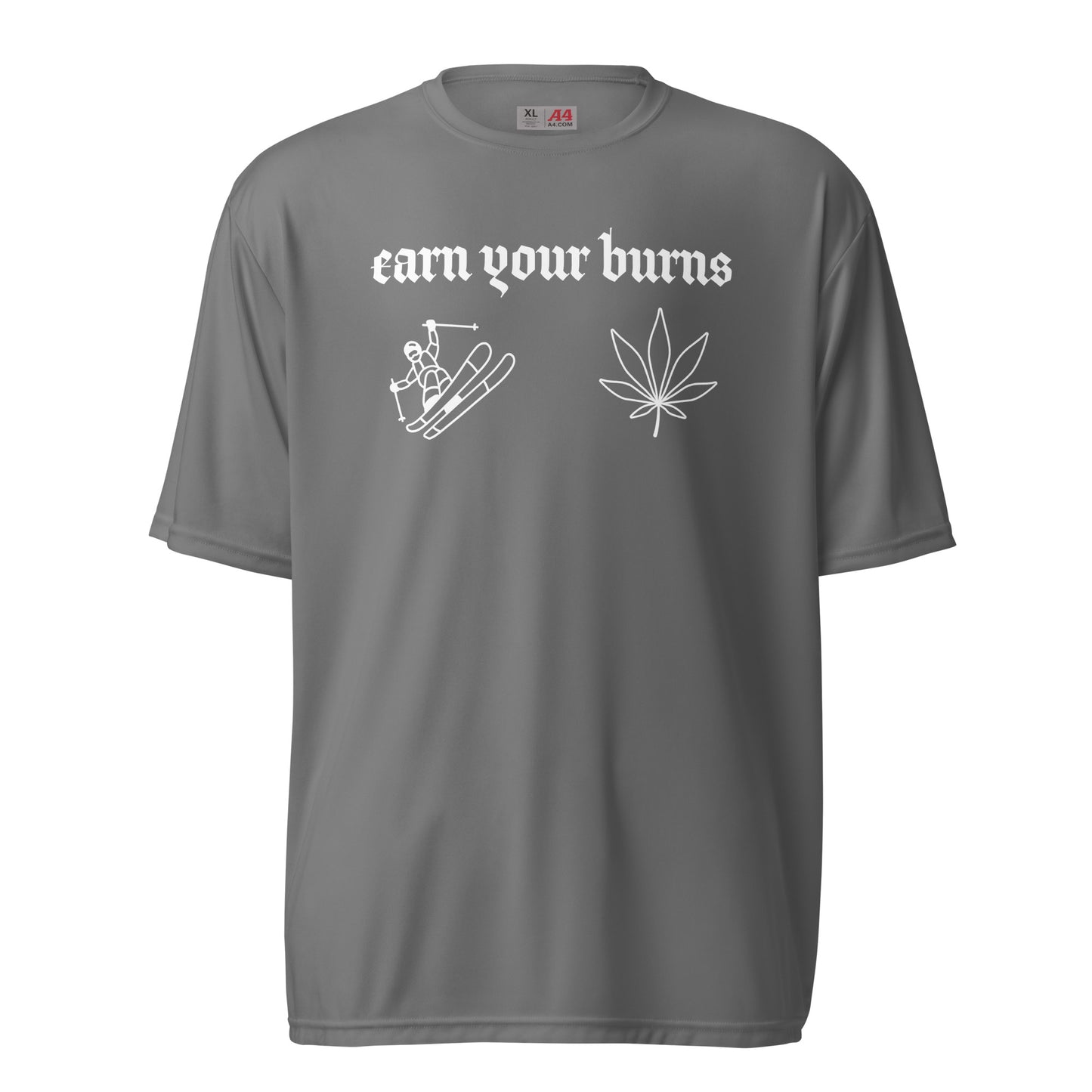 earn your burns ski Unisex performance crew neck t-shirt
