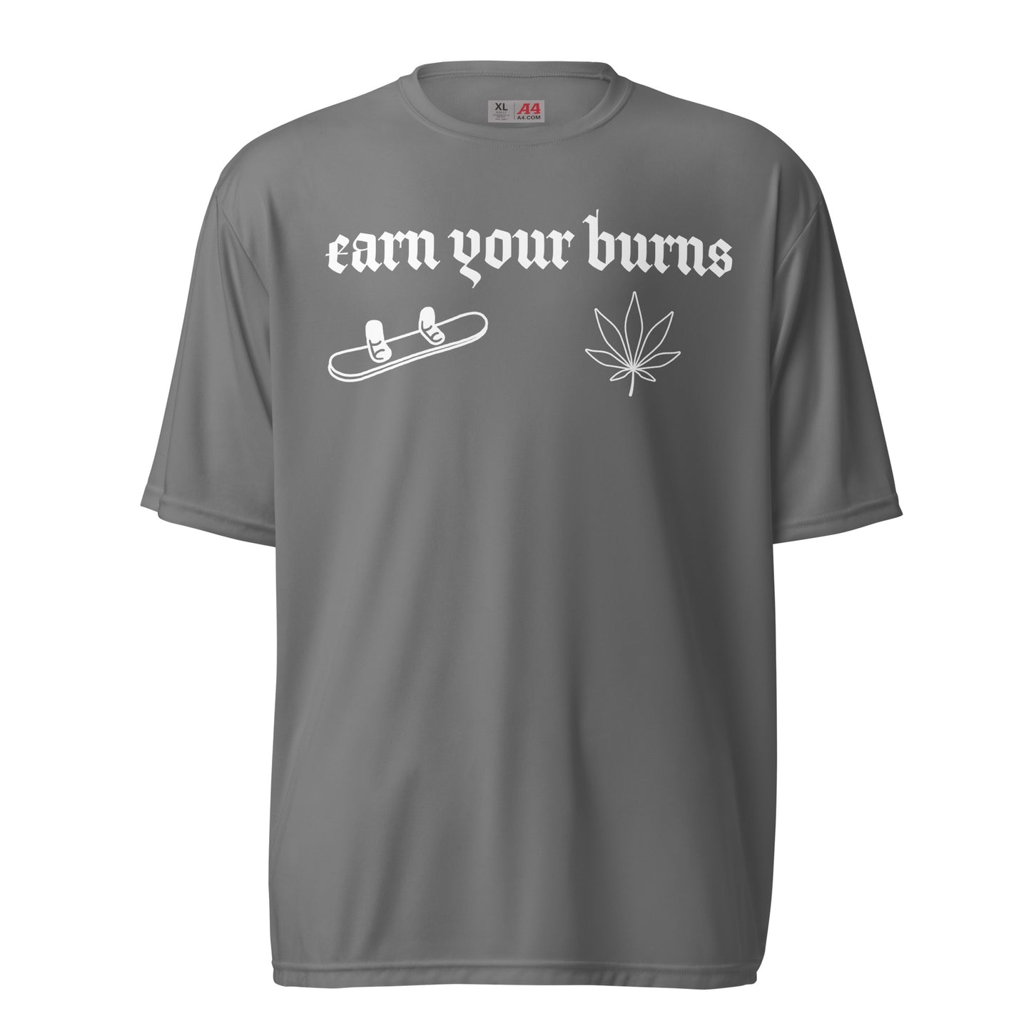 earn your burns snowboard Unisex performance crew neck t-shirt