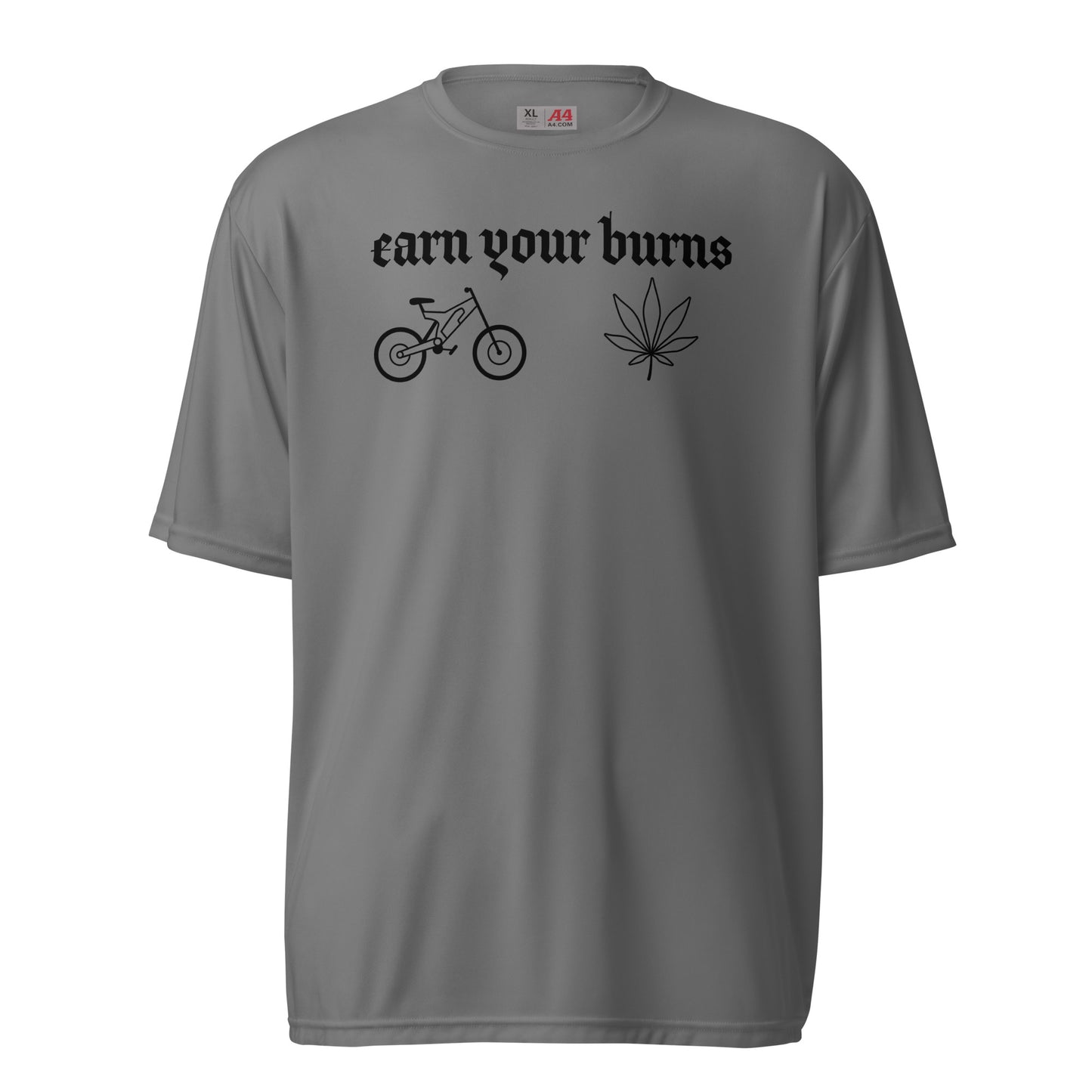 earn your burns MTB Unisex performance crew neck t-shirt